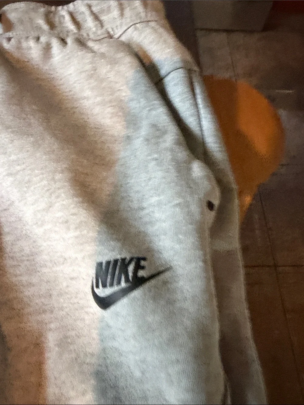 Nike Light Gray Full-Zip Hooded Sweatshirt with Black Trim